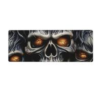 Grand tapis de souris de jeu XL 80 x 30 cm - Sous-main de bureau motif tête de mort cool pour clavier et souris, tapis de clavier lavable avec base antidérapante imperméable pour gamer, bureau, maison