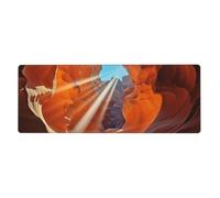 Grand tapis de souris de jeu XL 80 x 30 cm - Tapis de bureau Antelope Canyon pour clavier et souris, tapis de clavier lavable avec base antidérapante imperméable pour gamer, bureau, maison