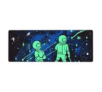 Grand tapis de souris de jeu XL 80 x 30 cm - Tapis de bureau phosphorescent pour clavier et souris, tapis de clavier lavable avec base antidérapante et tapis de souris imperméable pour gamer, bureau
