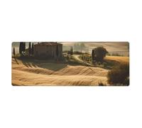 Grand tapis de souris de jeu XL 80 x 30 cm - Vue du paysage typique de la Toscane pour clavier et souris, tapis de clavier lavable avec base antidérapante imperméable pour gamer, bureau, maison