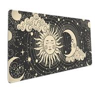 Grand tapis de souris de jeu XXL avec bords cousus, motif lune et soleil astrologie pour souris sans fil, sous-main étendu pour clavier, ordinateur portable, bureau d'ordinateur, 90 x 40,6 cm