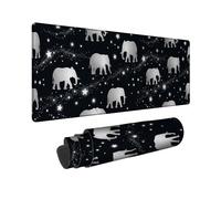 Grand tapis de souris éléphant moderne minimaliste étoile galaxie N/a noir caoutchouc lisse tapis de bureau long tapis esthétique accessoires de bureau pour ordinateur de jeu ordinateur portable 40,6