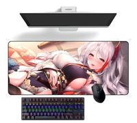 Grand tapis de souris en caoutchouc avec motif dessin animé Azur Lane Prinz Eugen