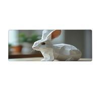 Grand tapis de souris en jade sculpté avec base en caoutchouc antidérapant étendue avec bords cousus, pour ordinateur de jeu, ordinateur de bureau, 11,8 x 31,5 cm