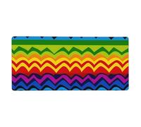 Grand tapis de souris étendu avec bords cousus confortable et antidérapant Motif arc-en-ciel Gay Pride Tapis de souris de jeu lavable pour ordinateur portable, bureau et maison 90 x 40,6 cm