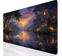 Grand Tapis de Souris Feuillage, Sous Main Bureau avec Bords Surpiqués, Tapis de Souris Gaming Jaune Haute Précision et Vitesse, Imperméable Base Anti-Dérapage Protection Bureau pour le Maison FR-120