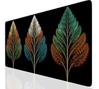 Grand Tapis de Souris Feuillage, Sous Main Bureau avec Bords Surpiqués, Tapis de Souris Gaming Noir Haute Précision et Vitesse, Imperméable Base Anti-Dérapage Protection Bureau pour le Maison FR-3398