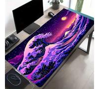 Grand Tapis de Souris Gamer 600x400x3mm, Vagues Ciel Étoilé | Tapis de Bureau Lavable, Base en Caoutchouc Antidérapante et Coutures Renforcées, Optimisé pour Capteur Optique et Laser