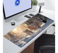 Grand Tapis de Souris Gamer 800x400x2 mm Neige Animal Tigre Tapis de Souris Gaming Protecteur de Bureau XXL Lavable Améliore la précision et la Vitesse pour PC Laptop