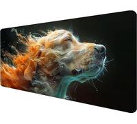 Grand Tapis de Souris Gamer Blanc Tapis Souris XXL 1200x600x3mm, Gaming sous Main Bureau Chien Mouse Pad, Améliore la Précision et Rapidité, Base Antidérapante Mousepad, Accessoires Gaming C-8195