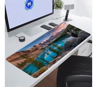 Grand Tapis de Souris Gamer Tapis de Souris XXL 1000x500x3 mm avec Base en Caoutchouc Antidérapant Grand Tapis de Bureau pour PC, Ordinateur Portable (Jungle Fluviale)