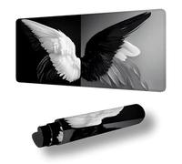 Grand Tapis de Souris Gamer XXL 1200 x 400 mm Tapis Souris, Noir et Blanc sous Main Bureau Aile Antidérapant Étanche, à Bords Cousus Mouse Pad pour Travail, Jeux, Bureau, Cadeaux pour Hommes S-5925