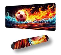 Grand Tapis de Souris Gamer XXL 1500 x 800 mm Tapis Souris, Flamme Sous Main Bureau Football Antidérapant Étanche, à Bords Cousus Mouse Pad pour Travail, Jeux, Bureau Decor, Cadeaux pour Hommes S-5421