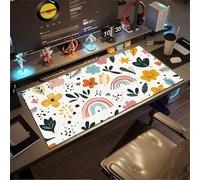 Grand Tapis de Souris Gaming Arc-en-Ciel Floral Simple - 1200x600x3 mm Mouse Pad XXL Long pour Clavier et Souris avec sous-Couche Antidérapante pour Bureau et Études