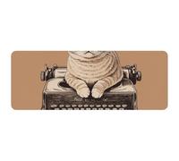 Grand tapis de souris gaming avec motif chat écrivain, confortable et antidérapant grâce à sa base en caoutchouc. Dimensions : 30 x 80 cm. Idéal pour ordinateur, portable, jeux, bureau et maison.