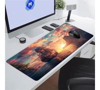 Grand Tapis de Souris Gaming Coucher Soleil Voilier XXL Mouse Pad 600x400x2 mm Tapis de Bureau Antidérapant avec Coutures sur Les Bords pour Gamer, Ordinateur, PC