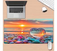 Grand Tapis de Souris Gaming Galets Coucher de Soleil - 600x400x3 mm Mouse Pad XXL Long pour Clavier et Souris avec sous-Couche Antidérapante pour Bureau et Études