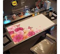 Grand Tapis de Souris Gaming Papillon Marguerite Rose - 600x400x3 mm Mouse Pad XXL Long pour Clavier et Souris avec sous-Couche Antidérapante pour Bureau et Études