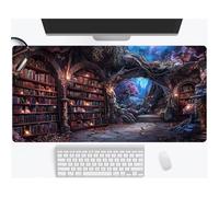 Grand Tapis de Souris Gaming Paysage Bibliothèque - 1000x500x2 mm Mouse Pad XXL Long pour Clavier et Souris avec sous-Couche Antidérapante pour Bureau et Études