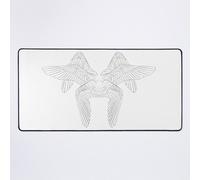 Grand Tapis de Souris Gaming pour Bureau Ailes de séraphin déployées et repliées Lineart 75x40cm Antidérapante Cl