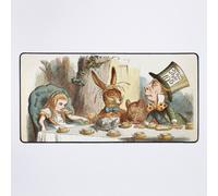 Grand Tapis de Souris Gaming pour Bureau Alice au pays des merveilles - Tea Party - Tu es complètement fou - Citation 75x40cm Antidérapante Clavi