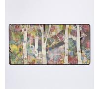 Grand Tapis de Souris Gaming pour Bureau aquarelle forêt colorée bouleaux, endroit calme, paix et sérénité, dans la forêt des rêves 75x40cm Antidérapante
