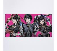 Grand Tapis de Souris Gaming pour Bureau Bayonetta 1+2+3 en rose 75x40cm Antidérapante Clavie