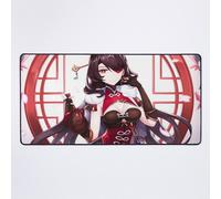 Grand Tapis de Souris Gaming pour Bureau Beidou Genshin Impact 75x40cm Antidérapante Clavie