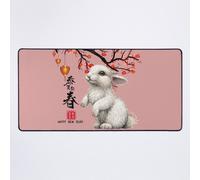 Grand Tapis de Souris Gaming pour Bureau Bonne année du lapin 2023, signe du zodiaque chinois 75x40cm Antidérapante Clavi