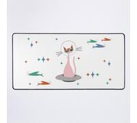 Grand Tapis de Souris Gaming pour Bureau Bowie Space Kitty sur blanc 75x40cm Antidérapante Clavie