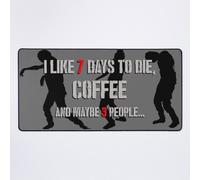 Grand Tapis de Souris Gaming pour Bureau Café 7 jours pour mourir 75x40cm Antidérapante Clavi
