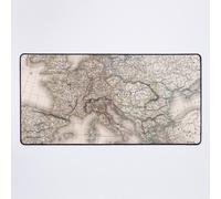 Grand Tapis de Souris Gaming pour Bureau Carte ancienne de l'Europe, Empire français napoléonien, 1812 75x40cm Antidérapante Clav