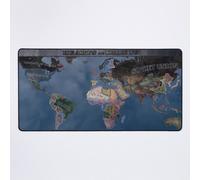 Grand Tapis de Souris Gaming pour Bureau Carte de Hearts of Iron 4 75x40cm Antidérapante Clavie