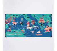Grand Tapis de Souris Gaming pour Bureau Carte de l'Odyssée - Le voyage d'Ulysse 75x40cm Antidérapante Clavi