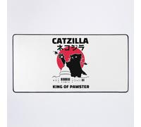 Grand Tapis de Souris Gaming pour Bureau CATZILLA CAT GODZILLA PARODIE 75x40cm Antidérapante Clavie