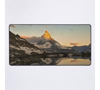 Grand Tapis de Souris Gaming pour Bureau Cervin suisse, Mont Cervin, Alpes suisses, Nature, Chaîne de montagnes européenne, Paysage, 75x40cm Antidérapante Clav