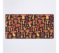 Grand Tapis de Souris Gaming pour Bureau Champignons mortels orange sur noir 75x40cm Antidérapante Clavie