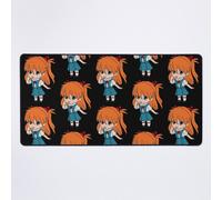 Grand Tapis de Souris Gaming pour Bureau Dessin vectoriel mignon Kawaii Chibi Asuka Langley Soryu Fanart de Neon Genesis Evangelion Anime Girl Personnage Manga Panel 75x40cm Antidérapante Clavie