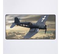 Grand Tapis de Souris Gaming pour Bureau F4U Corsair 75x40cm Antidérapante Clavie