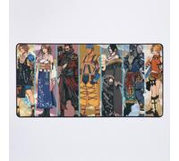 Grand Tapis de Souris Gaming pour Bureau Fond d'écran de dessin animé des personnages de Final Fantasy X 75x40cm Antidérapante Clav