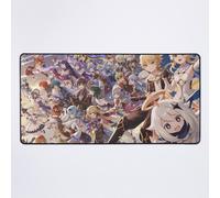 Grand Tapis de Souris Gaming pour Bureau Genshin Impact, Mona Megistus, Diona Kätzlein, Xinyan, Keqing, Ganyu, Hu Tao, Albedo (Genshin Impact), Jean Gunnhildr, Rosaria 75x40cm Antidérapante Clavi