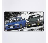 Grand Tapis de Souris Gaming pour Bureau Initial D - Course de drift en montagne Tandem Takumi Fujiwara AE86 contre Bunta Fujiwara GC8 Chase 75x40cm Antidérapante Clavie