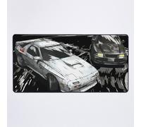 Grand Tapis de Souris Gaming pour Bureau Initial D - Tandem Mountain Drift Racing EVO III contre FC rx-7 75x40cm Antidérapante Clavie