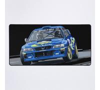 Grand Tapis de Souris Gaming pour Bureau JDM Colin Mcrae Champion du monde des rallyes bleus WRC GC8 22b Voiture 555 Power Slide 75x40cm Antidérapante Clavie