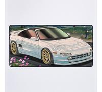 Grand Tapis de Souris Gaming pour Bureau JDM Légende Blanche 1989 MR2 SW20 75x40cm Antidérapante Clavi