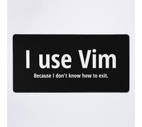 Grand Tapis de Souris Gaming pour Bureau J'utilise Vim parce que je ne sais pas comment quitter White Text Design 75x40cm Antidérapante Clavie
