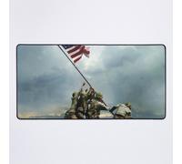 Grand Tapis de Souris Gaming pour Bureau Marines américains hissant le drapeau américain sur le mont Suribachi, bataille d'Iwo Jima, 1945 75x40cm Antidérapante Clav