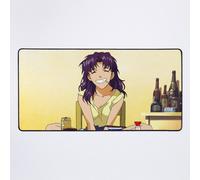 Grand Tapis de Souris Gaming pour Bureau Misato Katsuragi Sourire - Neon Genesis Evangelion 75x40cm Antidérapante Clavie