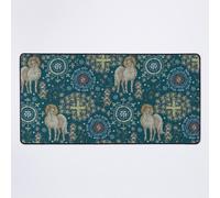 Grand Tapis de Souris Gaming pour Bureau Mosaïques de Ravenne : Bleues ¿ Collection byzantine 75x40cm Antidérapante Cl