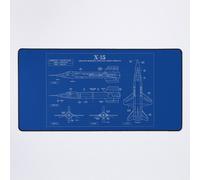 Grand Tapis de Souris Gaming pour Bureau NASA X-15. Avion de recherche avancée. North American (Blueprint) 75x40cm Antidérapante Clavi